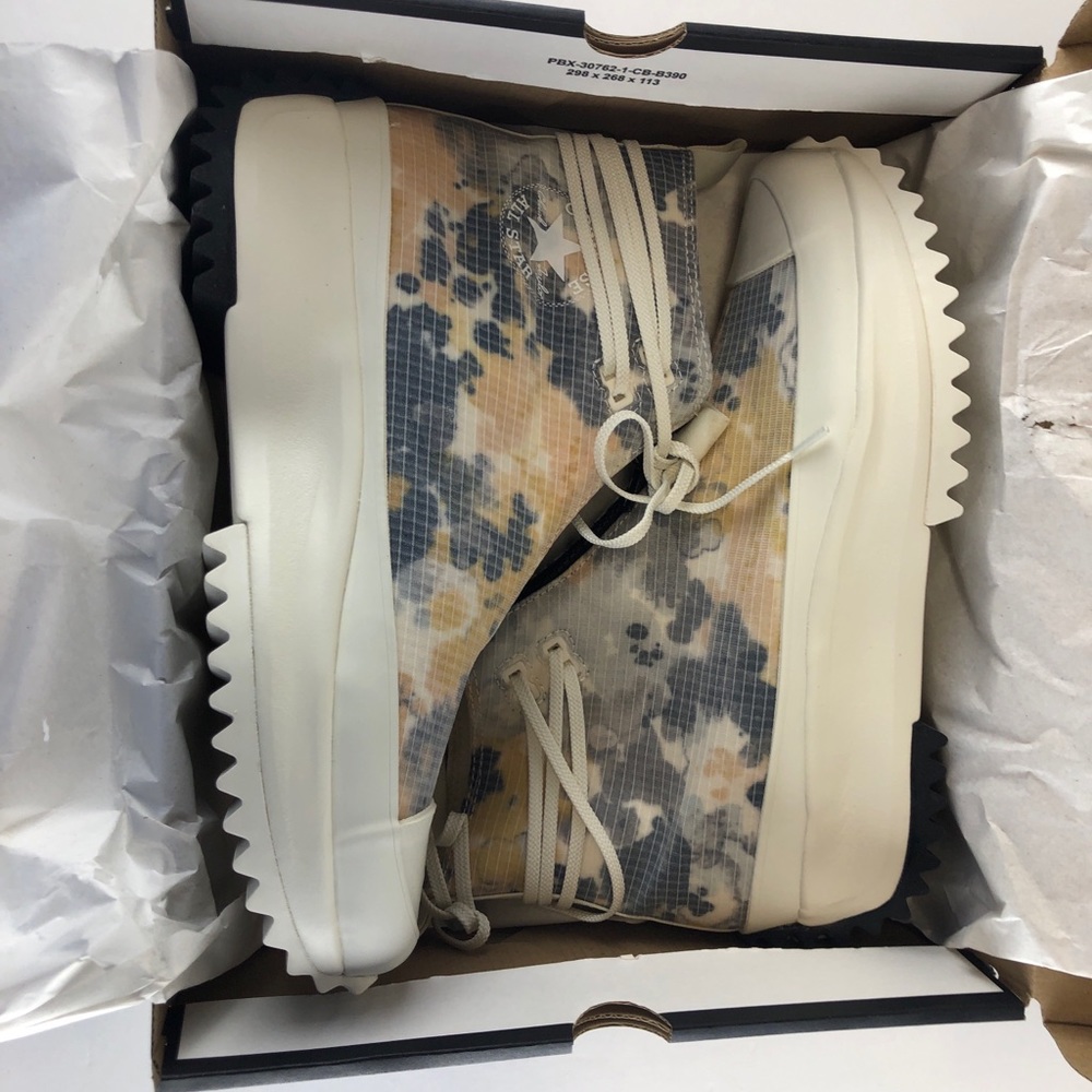 Converse Unisex Run Star Hike Hi Egret/White/Black WASHED FLORALS 170776C - Picture 10 of 11